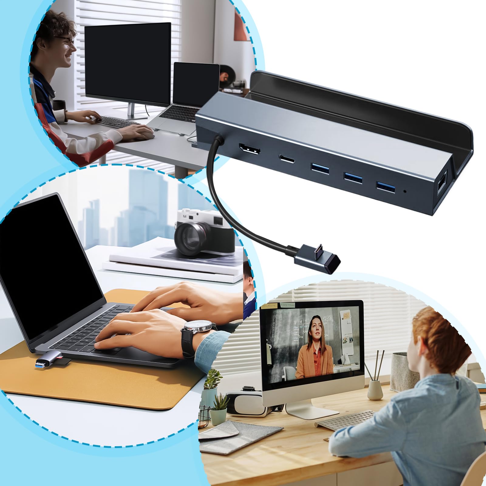 Dock TV Station Multifunzione per Console di o Trasmissione Dati | Hub Espansione per Videogiochi Per Bambini Adulti Viaggiatori Giocatori Casa Viaggio Camera Da Vacanza Hotel Dormitorio