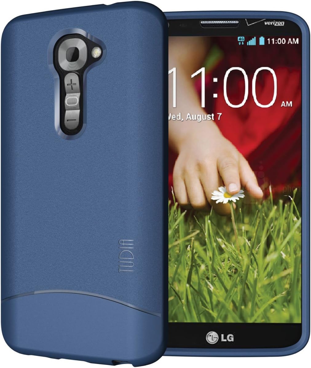 TUDIA Full-Matte Arch TPU Bumper Protective Case for LG G2 (for Verizon ONLY) (Matte Blue)