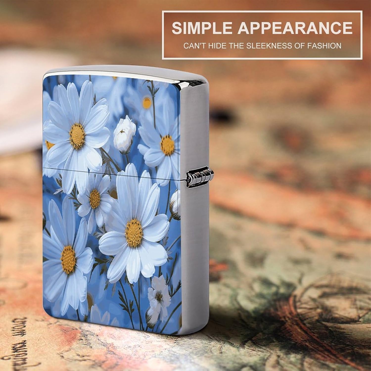 Daisy Blue Lighter Case Cover Holder Lighter Sleeve