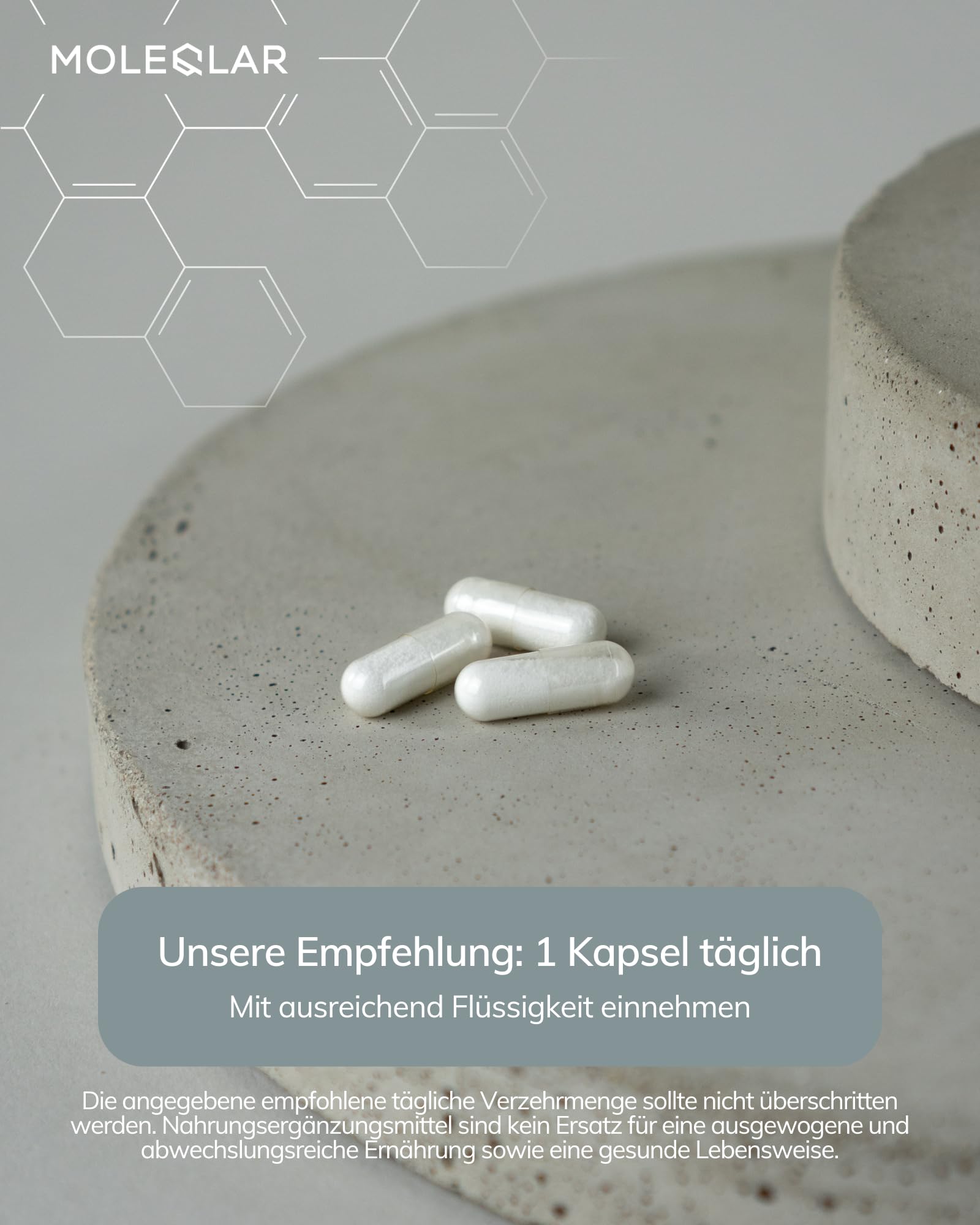 MoleQlar Nicotinamid Ribosid Kapseln - Cellular Energy Support* - Nahrungsergänzungsmittel mit 300 mg Nicotinamid Ribosid Chlorid (NR) pro Kapsel - 60 Stück