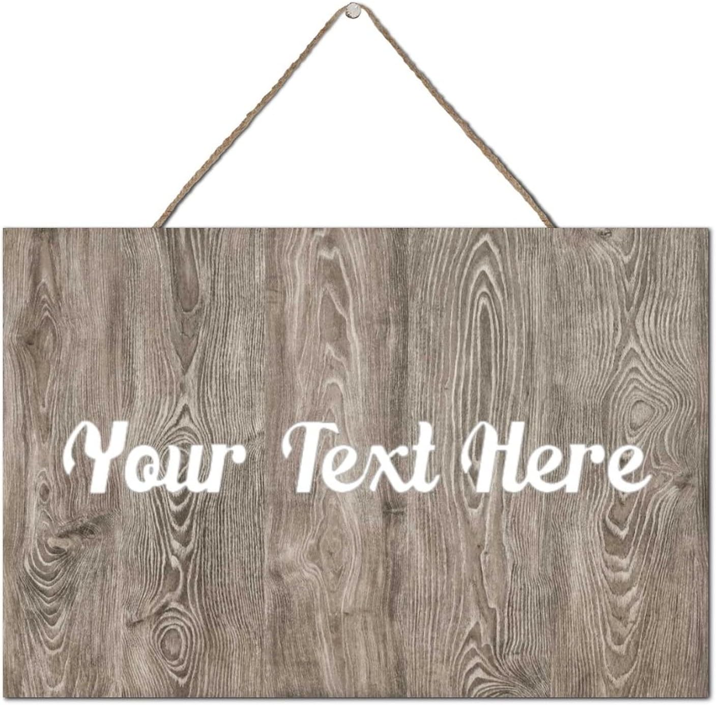 Personalized Rustic Sign for Yard Garden Farm Front Door Porch Coffee Bar Welcome Sign Custom Wooden Plaque with Your Text Ready to Hang Wall Art Prints 8x12 Inch