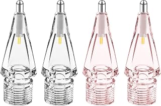 Metal Pencil Tips Replacment for Apple Pencil 2nd&1st Generation,Apple Pencil Tips Clear,Penlike Metal Nib Wear-Resistant Pen Needle Stylus Tip Acceossries,Fine Ponit Precise Control-[4 Pack]