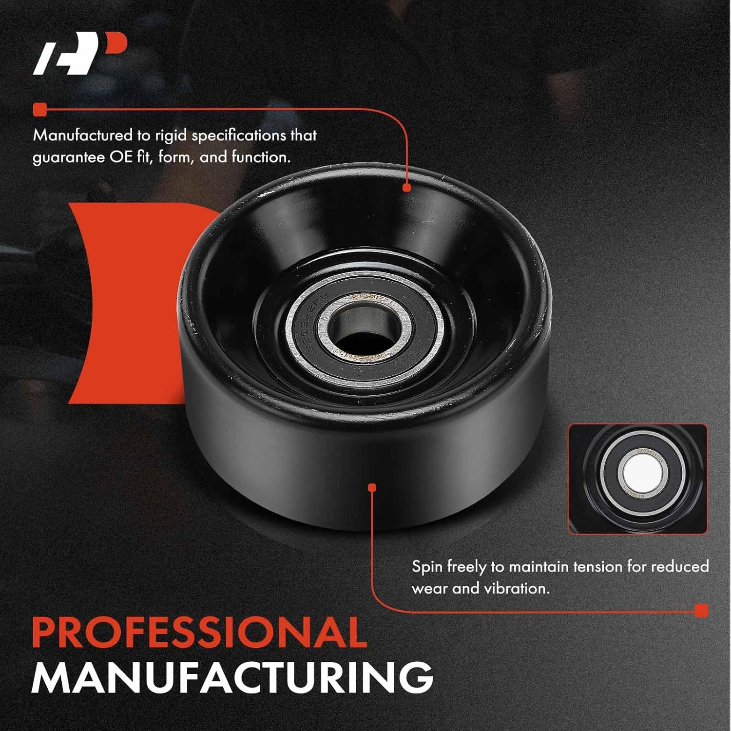 A-Premium Belt Idler Pulley Compatible with Ford F-150 1997-2003, F-250, F-350, F-350 F-450 F-550 Super Duty, F-Super Duty, Mustang, Excursion, Expedition & Lincoln Navigator & Starcraft Bus Starlite