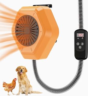UFRYO 800W Wall Mount Dog House Heater - Bite-Proof 10ft Cord, 350 sq ft Coverage for Chicken Coops, Kennels, Livestock
