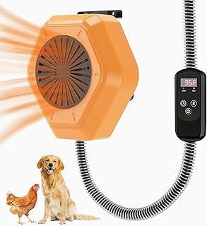 800W Dog House Heater, Wall Mount, 10ft Anti Bite Cord, Waterproof Control, Outdoor Pet Heater Warmer for Chicken Coop Kennel Barn Cat Cage Rabbit Livestock (800, Watts)
