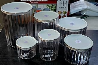 علب توابل وبقوليات مضلعه من الاكريلك