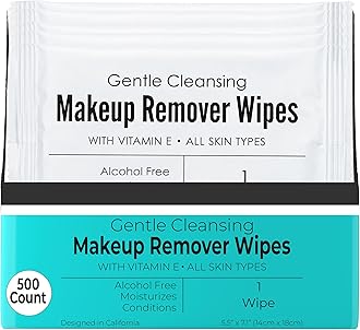 - Bulk Makeup Remover Wipes | 500 Count| Individually Wrapped, Gentle Cleansing, Alcohol Free - All Skin Types - Vitamin E - 100% Recyclable, Hotel Travel Size Toiletries
