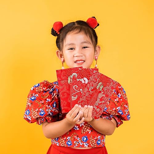 Miniatura 6 de 8 sobres rojos de seda, sobres rojos de Año Nuevo chino, bolsillos rojos de la suerte, sobres rojos chinos, sobres de tarjetas de regalo Hong Bao
