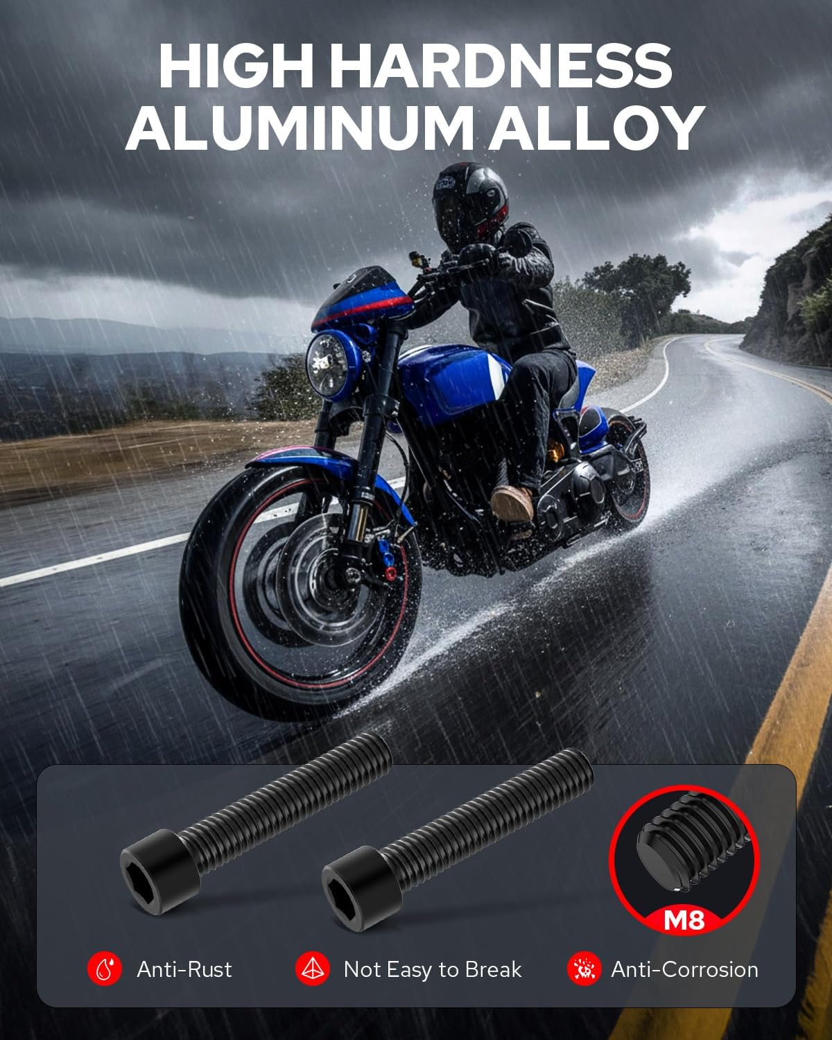 Benlari 8MM Swingarm Spools Sliders Stand Universal M8 Black Fit for CBR 600 F2 F3 F4 F4i CBR600RR CBR1000RR GSXR600 GSXR750 GSXR1000 GSXS750 SV650 ZX6R ZX10R Z650 Z900 Z1000 EX400 EX650 Daytona (8MM)