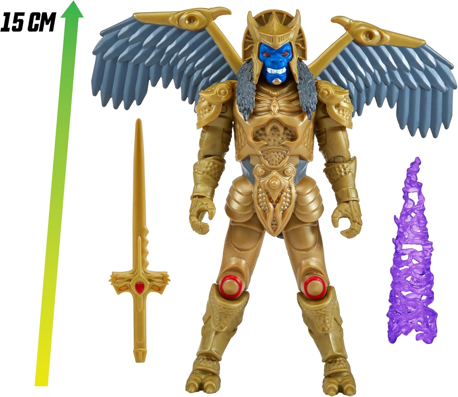Power Rangers - Villains, Articulated Figurine with Function, 12 cm, Goldar Model, for Children from 4 Years, PWG061