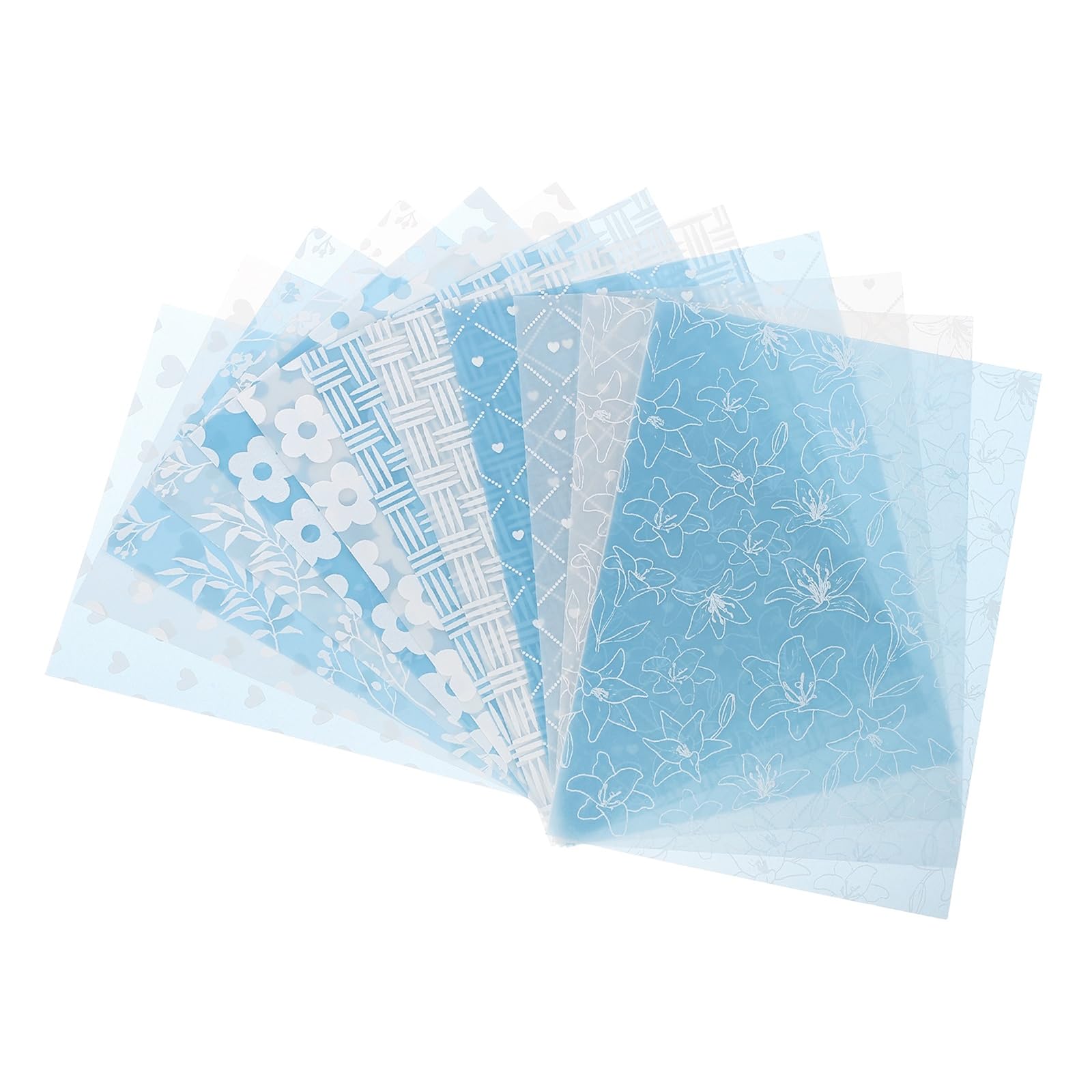 sourcing map 12 Sheets Scrapbook Textured Paper, Sky Blue Scrapbooking Paper with Translucent Pattern Sheet for Scrapbook Planner Book Card Junk Journal Supplies Card DIY Project, 3.9x5.5 Inch