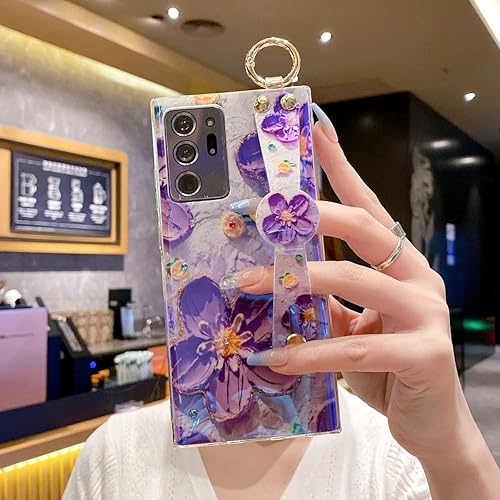 Miniatura 6 de Funda para Samsung Galaxy Note 20 Ultra de 6.9 pulgadas, brillante con soporte de correa, bonito patrón de purpurina IMD diseño de silicona a prueba