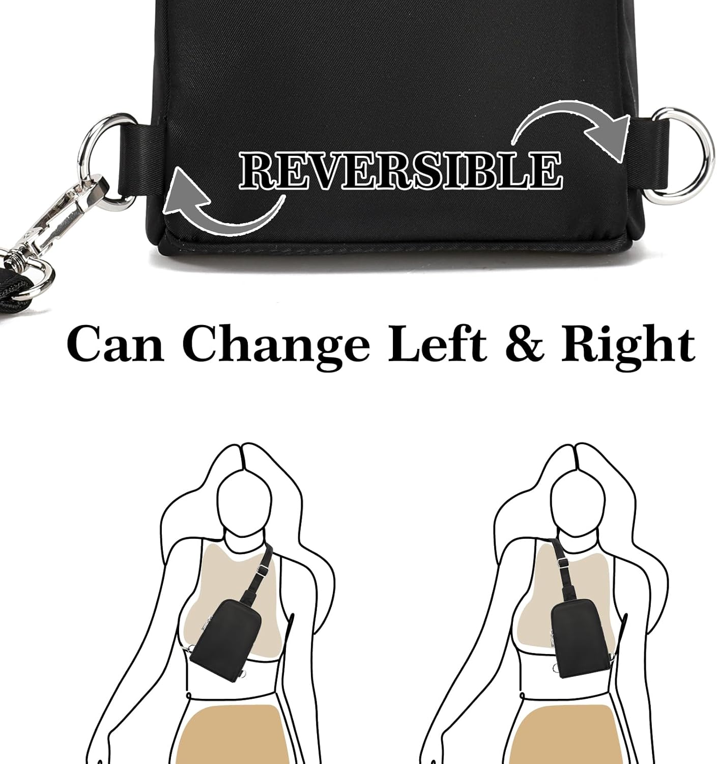 INICAT Nylon Crossbody Sling Bags For Women Small Cross Body Fanny Pack Phone Travel Purses Gifts - Image 3