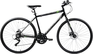 Ammaco Ridgeway 700c Mens Sports Hybrid Commuter Fitness Bike 19 Inch Frame Black