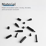 600PCS M3 Male Female Nylon Hex Spacer Standoffs Screws Nuts, Motherboard Standoffs and Screws Assortment Kit, Threaded Pillar for Circuit Board PCB Motherboard (Black)