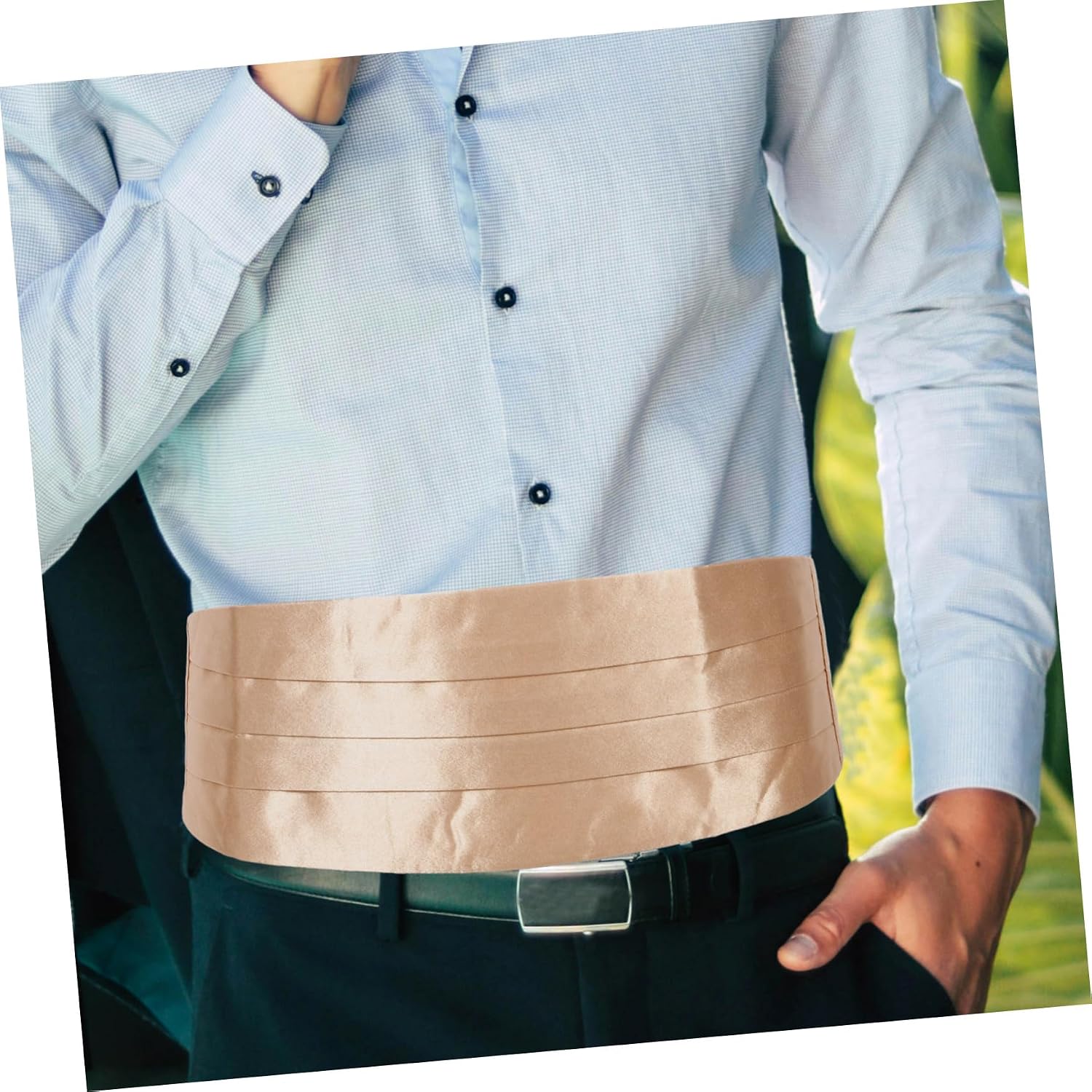 NOLITOY Men’s Satin Waistband Formal Waistband for Tuxedo Evening Party Accessories