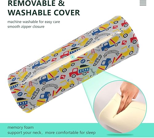 Miniatura 4 de Construction Vehicle Bolster Pillow for Legs Massage Table Therapedic Neck Roll Pillow Small Round Pillows for Chairs Cushion Insert Support