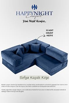 Sofya Küçük Köşe | Aktivite Koltuğu | Oyun Koltuğu | Sünger Koltuk | Sinema Koltuğu. 180x180 CM (Lacivert)