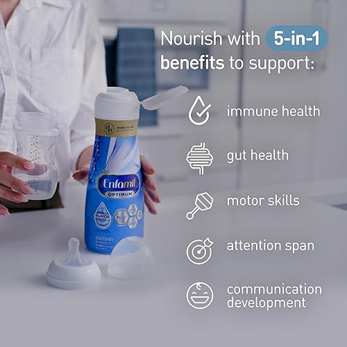 Miniatura 9 de Enfamil Optimum (Enspire) - Fórmula para bebés lista para alimentar, nuestra leche materna más cercana a la leche materna, DHA para fortalecer el