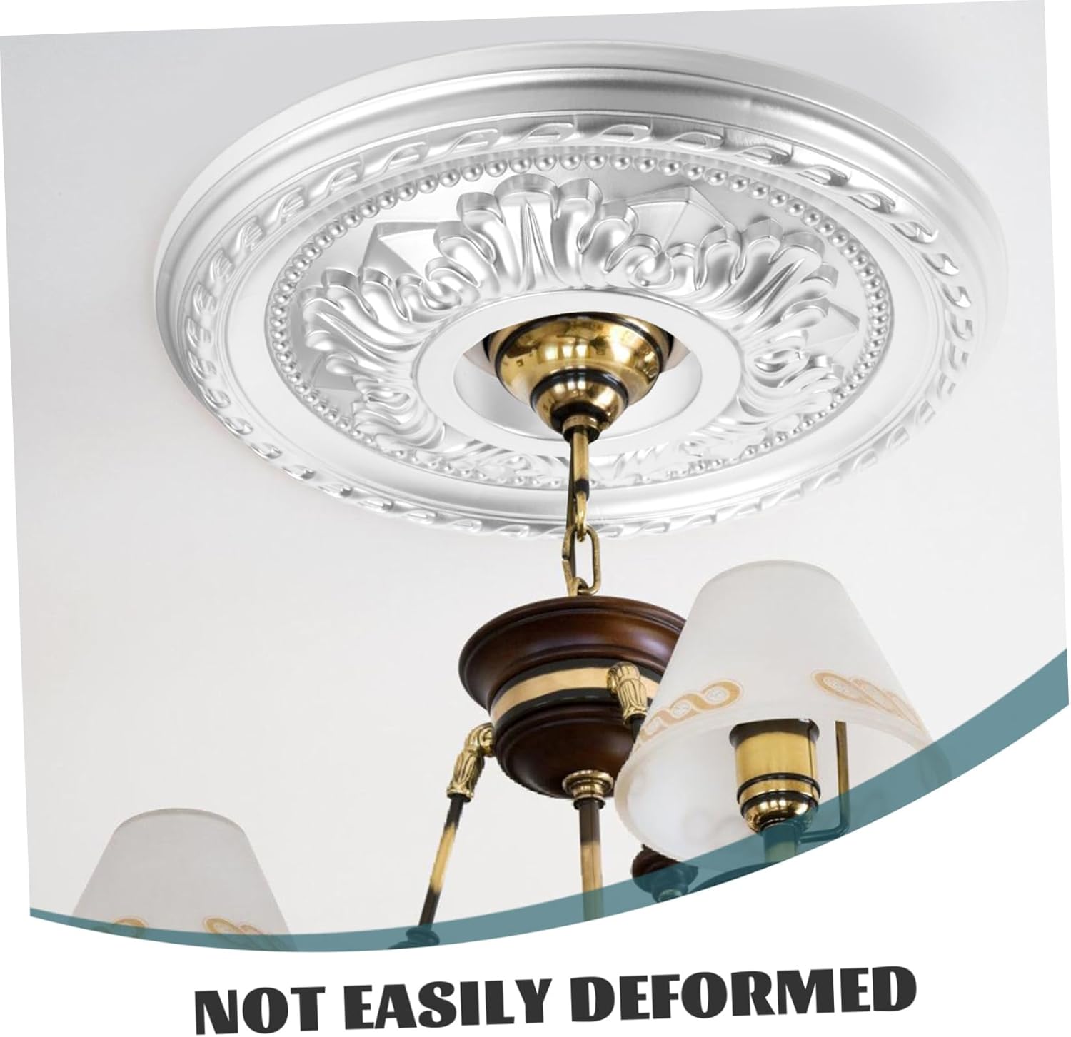 Ceiling Medallion Light Cover Plate Pu Decorative Canopy for Ceiling Fans Easy to Install Modern Design for Home and Office Decor Silver Small