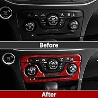 Vista 3 de Para 2011 2012 2013 2014 Dodge Charger Accesorios Consola central Aire Acondicionado Interruptor de Volumen Panel de Fibra de Carbono Pegatina