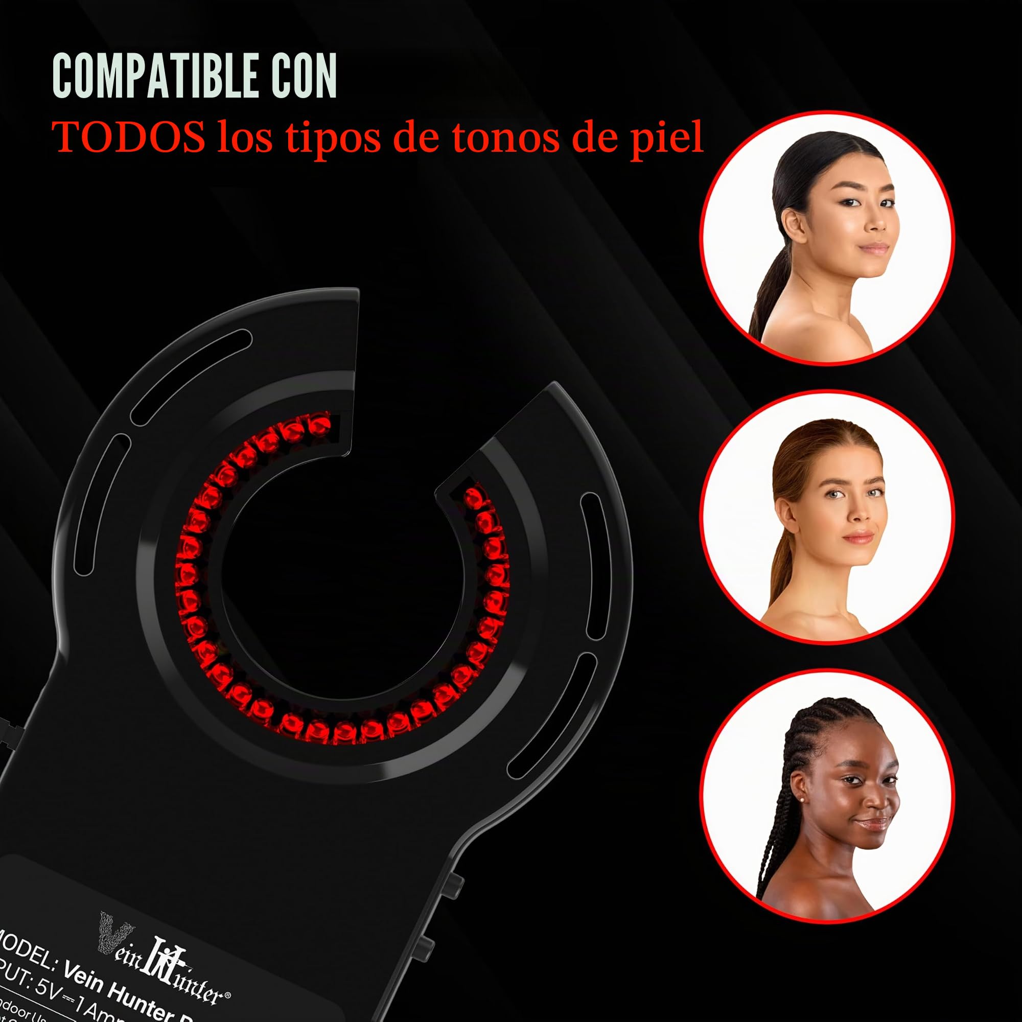 OTICA Vein Hunter Pro - Buscador de venas para flebotomía de acceso intravenoso para enfermeras, clínicas en hogares, visor de venas, detector de venas, dispositivo portátil de luz de venas para todas