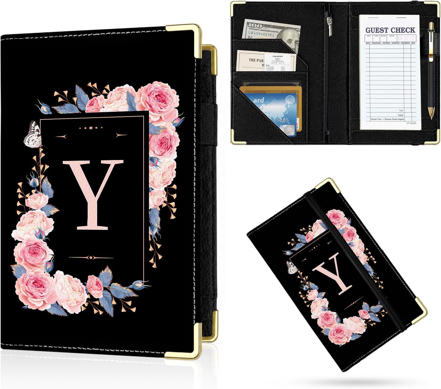 Server Book,7 Pocket Zipper Organizer,Server Books for Waitress