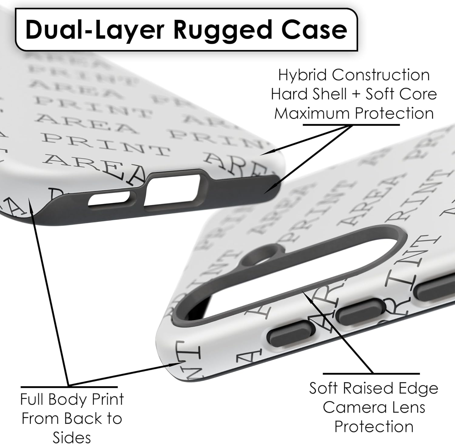 Dual-Layer Phone Case for Samsung Galaxy S23, US Air Force 1 Print, Tough Outer Shell with Soft TPU Lining, Maximum Protection, Full Body Graphic Wrap, Print in USA