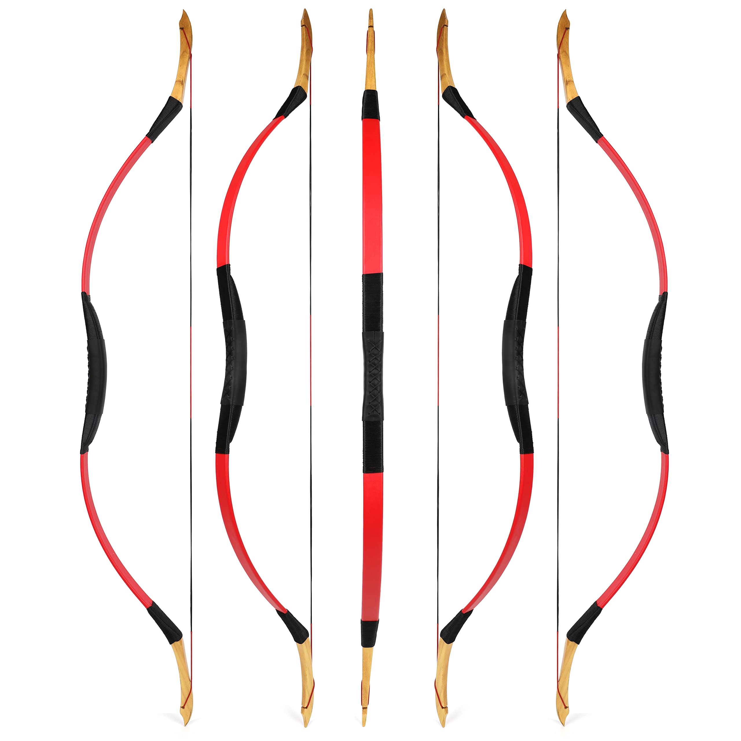 Traditional Hunting Longbow | Handmade Wooden Mongolian Style Bow | Adults Youth Beginners | Ambidextrous‌