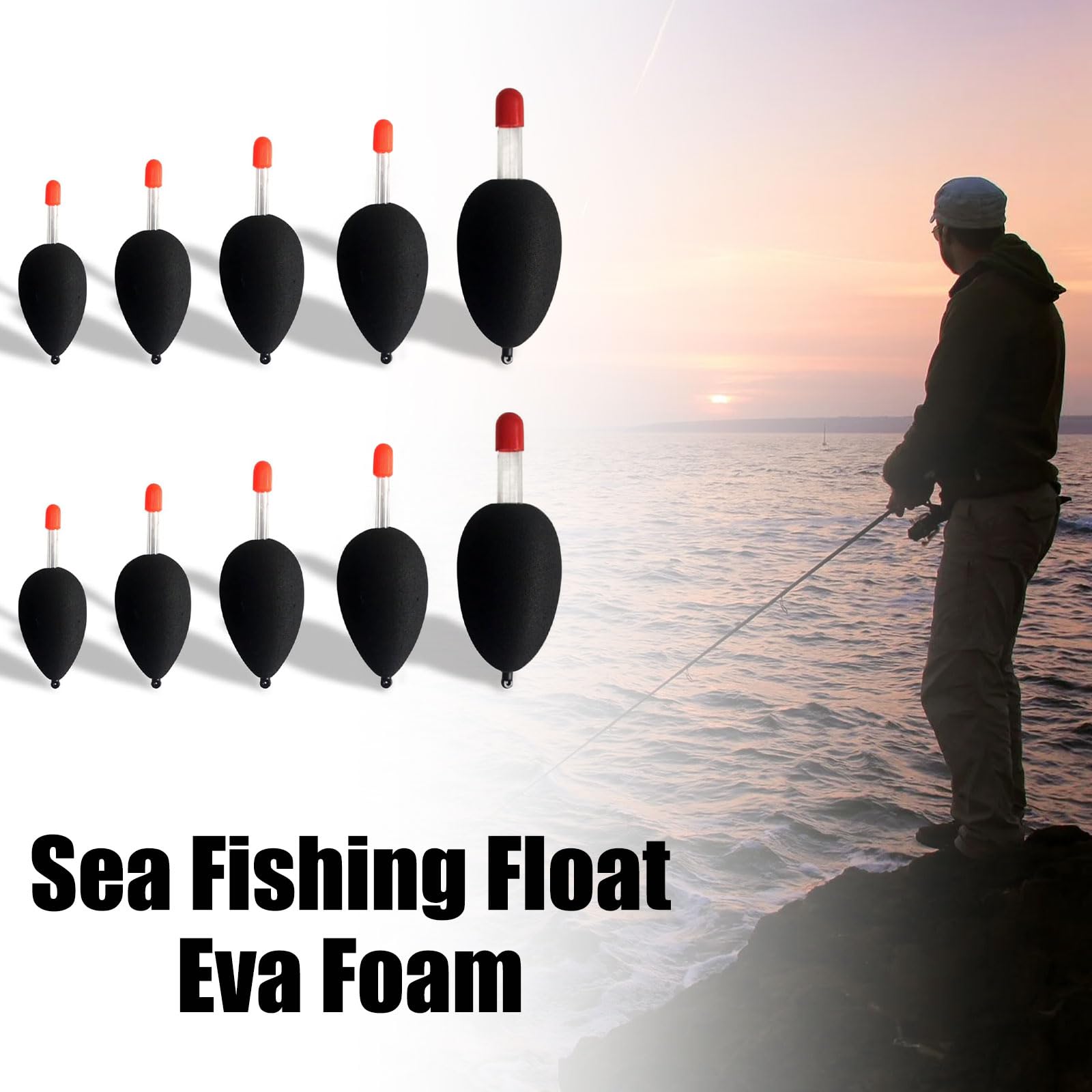 Lot De 10 Flotteurs De Pêche Cerioll – 15g à 50g, Mousse EPS, Pour Pêche En Mer, Bateau Ou Plage
