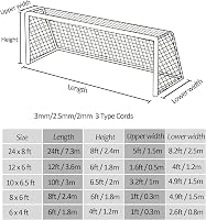 Aoneky Futballháló 1,8x1,2m - Polietilén Kapuháló 2mm Vastagságú Fehér Hálóval, 5,5x5,5cm Négyzetrács, Szabványos Méretű Focihálók Pályákra
 6