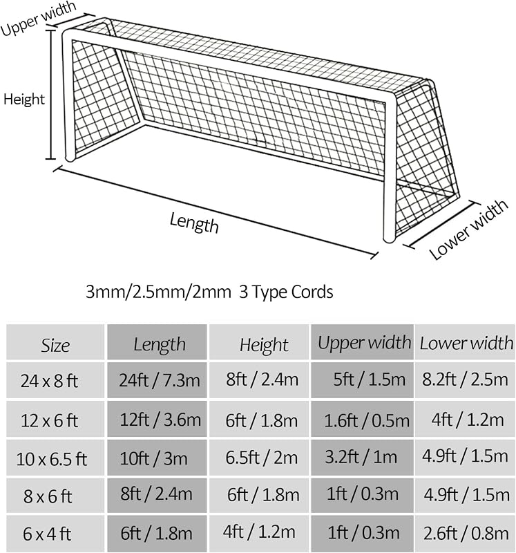 Aoneky Futballháló 1,8x1,2m - Polietilén Kapuháló 2mm Vastagságú Fehér Hálóval, 5,5x5,5cm Négyzetrács, Szabványos Méretű Focihálók Pályákra