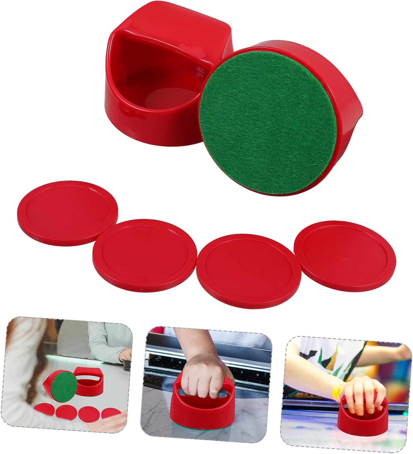 ERINGOGO 1 Set Replacement Ice Hockey Paddles and Pucks for Tabletop Games Pushers and Thick Pucks for Game and Easy Gameplay