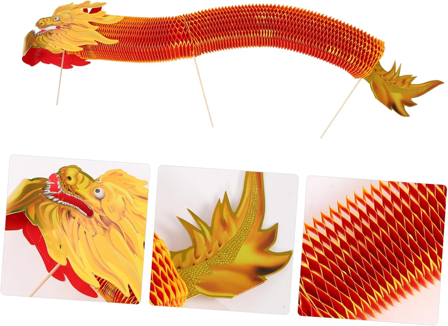 Kisangel Chinese Year Handheld Paper Dragon Photo Prop Dance Decoration for Festive Party Supplies Intricate Craft Design for Cultural Celebration image 5