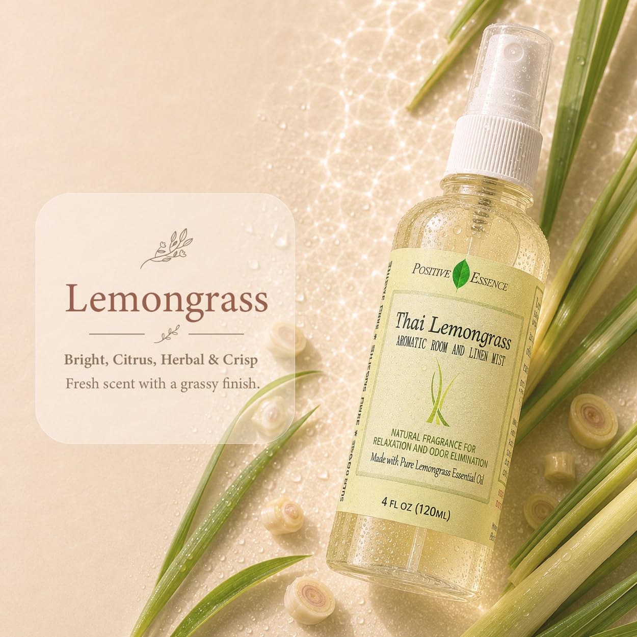 Lemongrass Room Spray & Linen Spray, Home Fragrance, 4.06 fl oz view 5