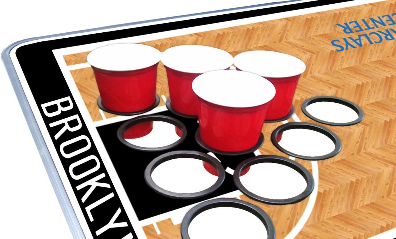 Onе-Dау Sаlе: Uр tо 70% оƒƒ 8-Foot Professional Beer Pong Table w/Optional Cup Holes - New Jersey Basketball Court Graphic