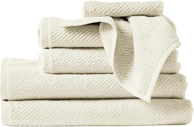CoyuchiAir Weight Organic Bath Towel, 100% Organic Cotton Towel | Absorbent, Quick-Drying Twill Weave, 27" x 54", Undyed