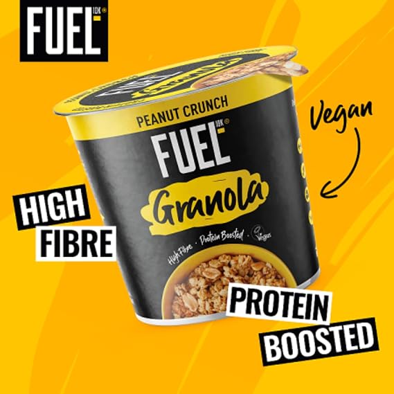 FUEL10K Peanut Crunch Protein Granola Pots, 70 g (8-Pack)