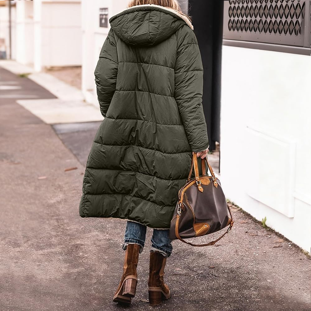 Women's Winter Coats Warm Thicken Long Coats Jackets Fashion Oversized Long Sleeve Parka with Hood