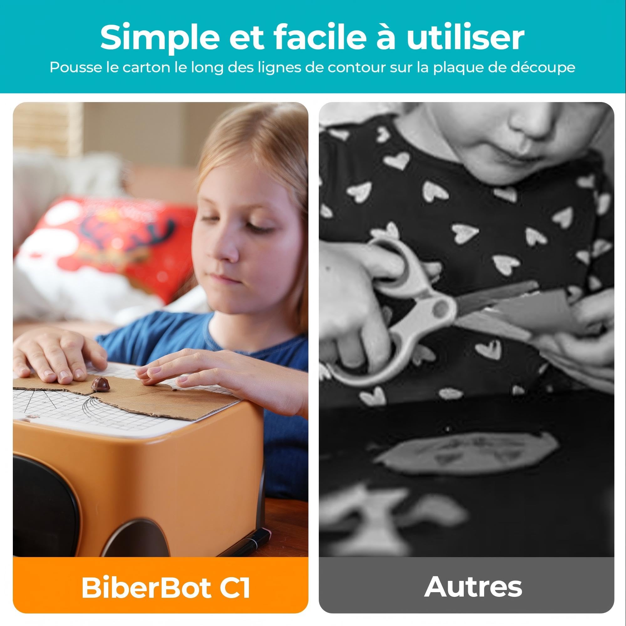 Coupe-Carton pour Enfants - Kit de Bricolage sûr avec Coupe-Carton pour Enfants à partir de 3 Ans - Carton et Carton - Modèles 3D créatifs - Fabriqué à la Main - Outil de Carton idéal pour la Famille