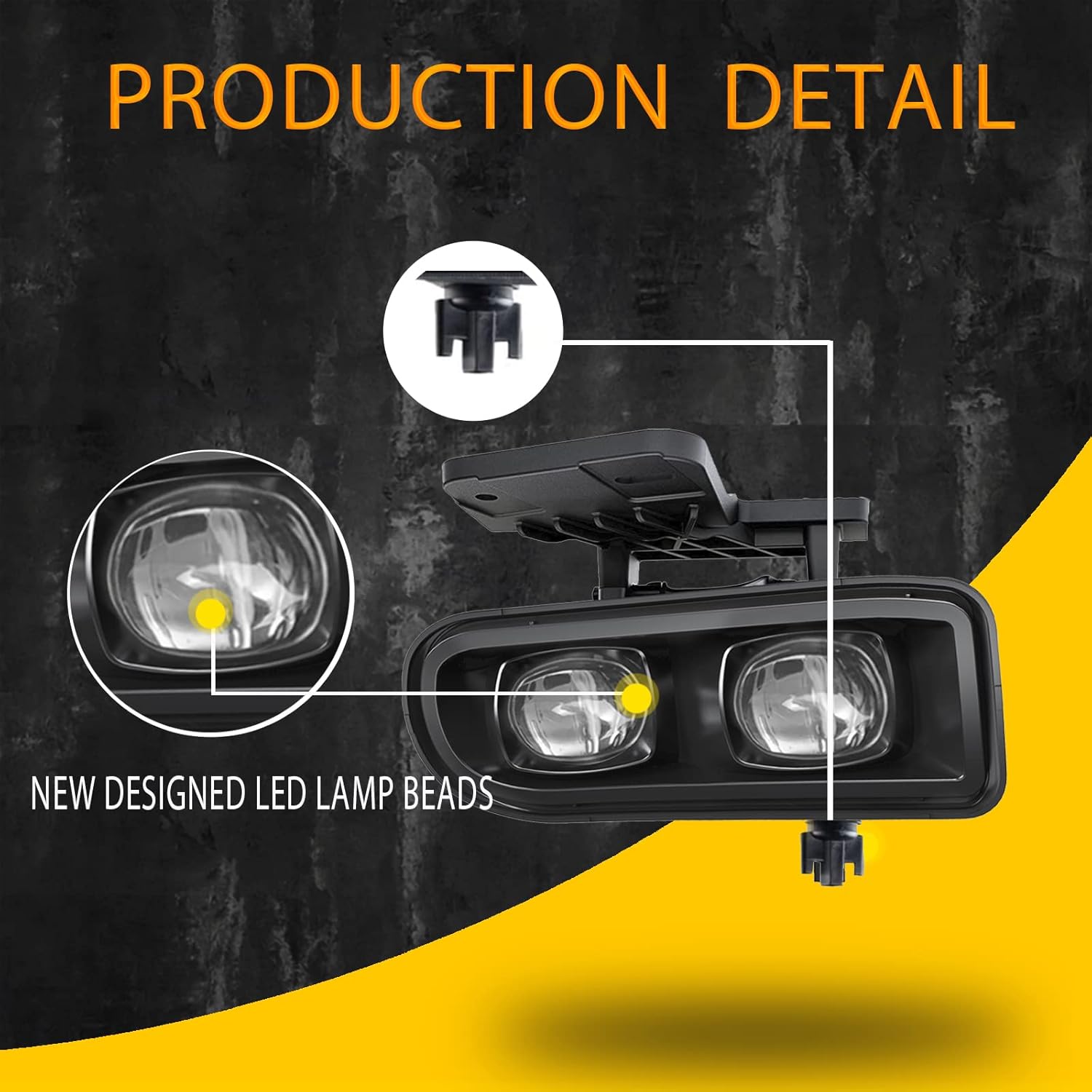 LED fog lights Compatible with [1999-2002 GMC Sierra] [2000 2001 2002 2003 2004 2005 2006 GMC Yukon] Driving Fog Lights (Clear Lens)