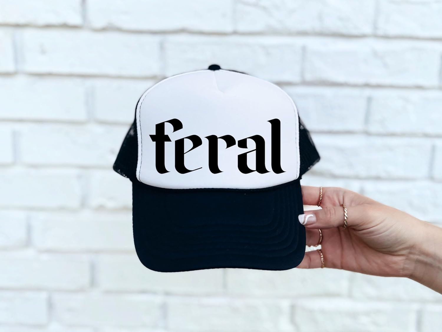 Feral Trucker Hat for Men and Women - Funny for Him Her Snapback Hat - Unisex Polyester Mesh Adjustable Cap - Image 3