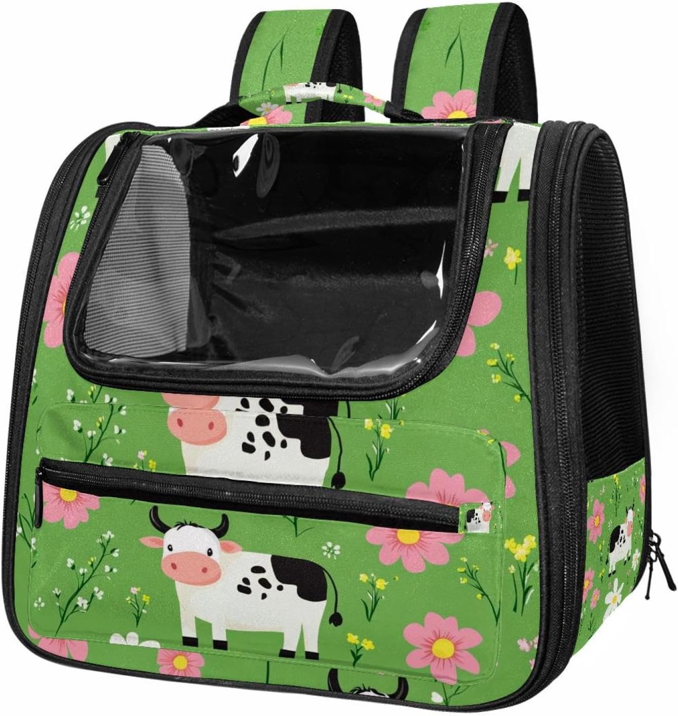 Cute Cow Flowers (2) Pet Carrier Soft Sided Carrier for Small Medium Cats Dogs