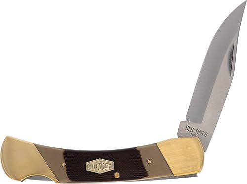 Miniatura 4 de Old Timer 7OT Cave Bear - Cuchillo de bolsillo tradicional con hoja de acero inoxidable de alto carbono de 3.9 pulgadas, asas de corte de sierra y