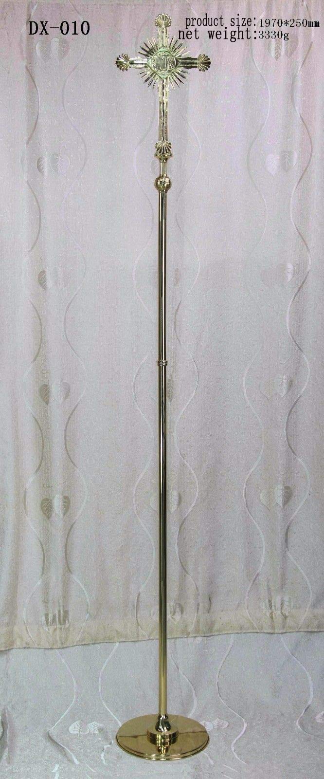 Brass Standing Cross Processional Cross IHS H77.6