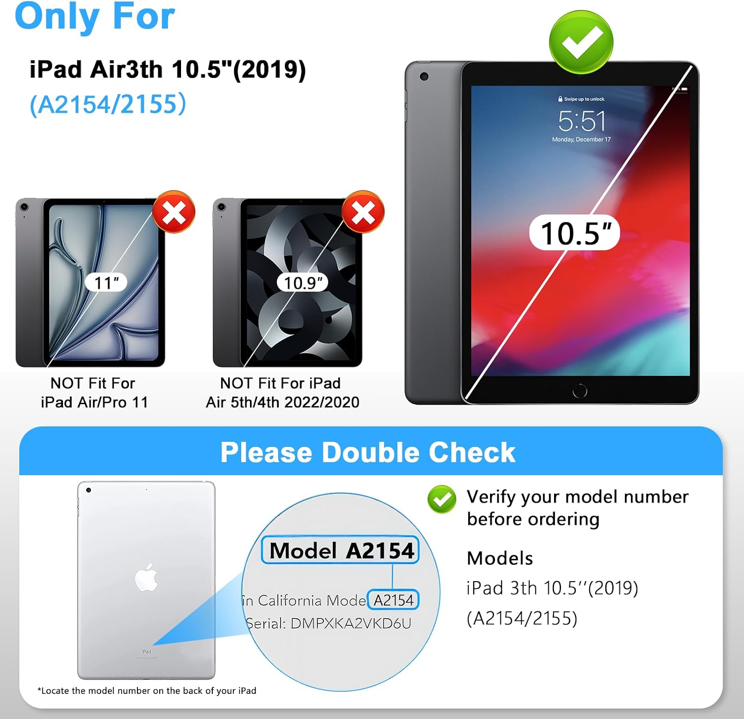2 Pack Tempered Glass Screen Protector for iPad Air 3 & Pro 10.5