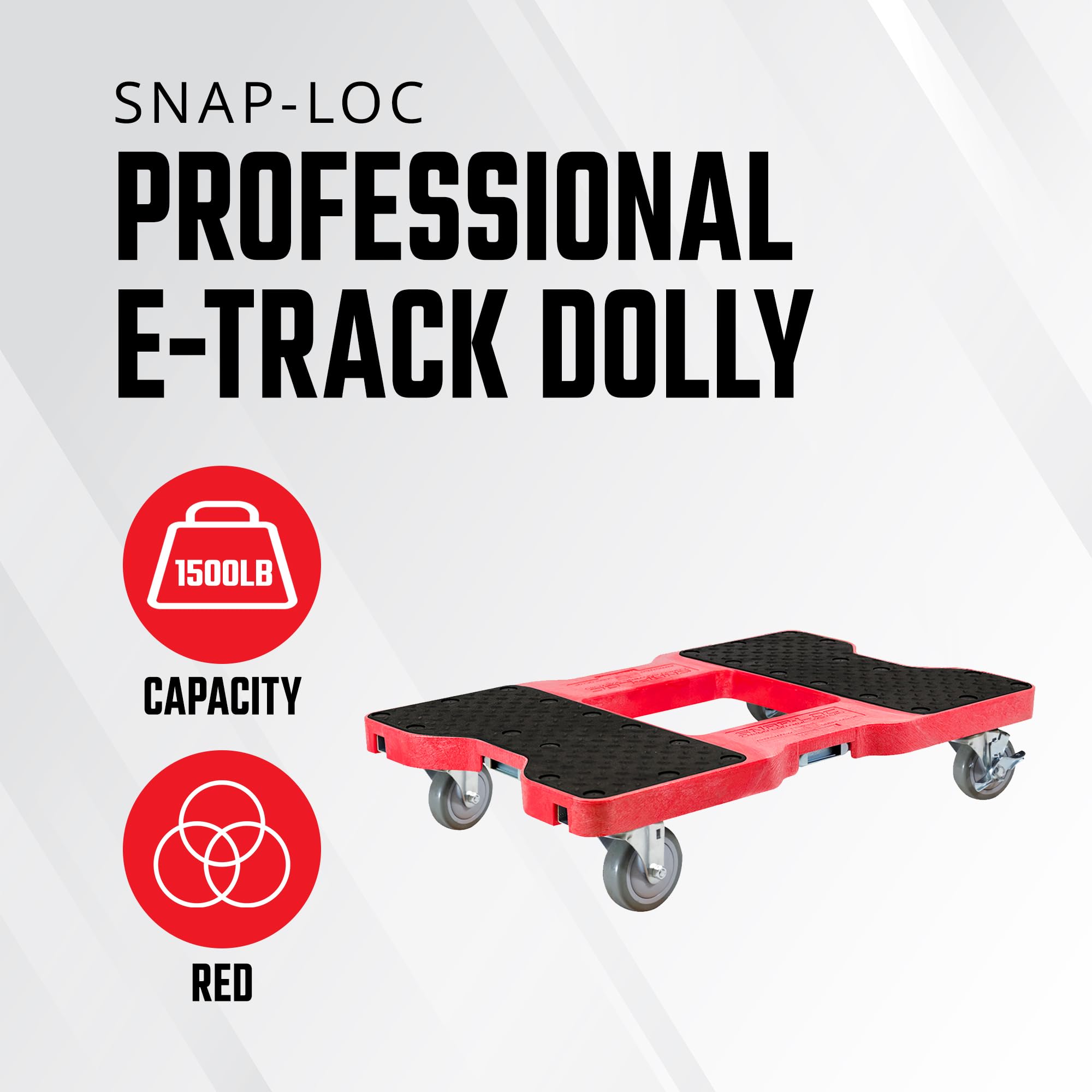 snap-loc Dolly rojo (EE. UU.) con 1.500 libras Capacidad, marco de acero, correa Opción, 4 inch ruedas