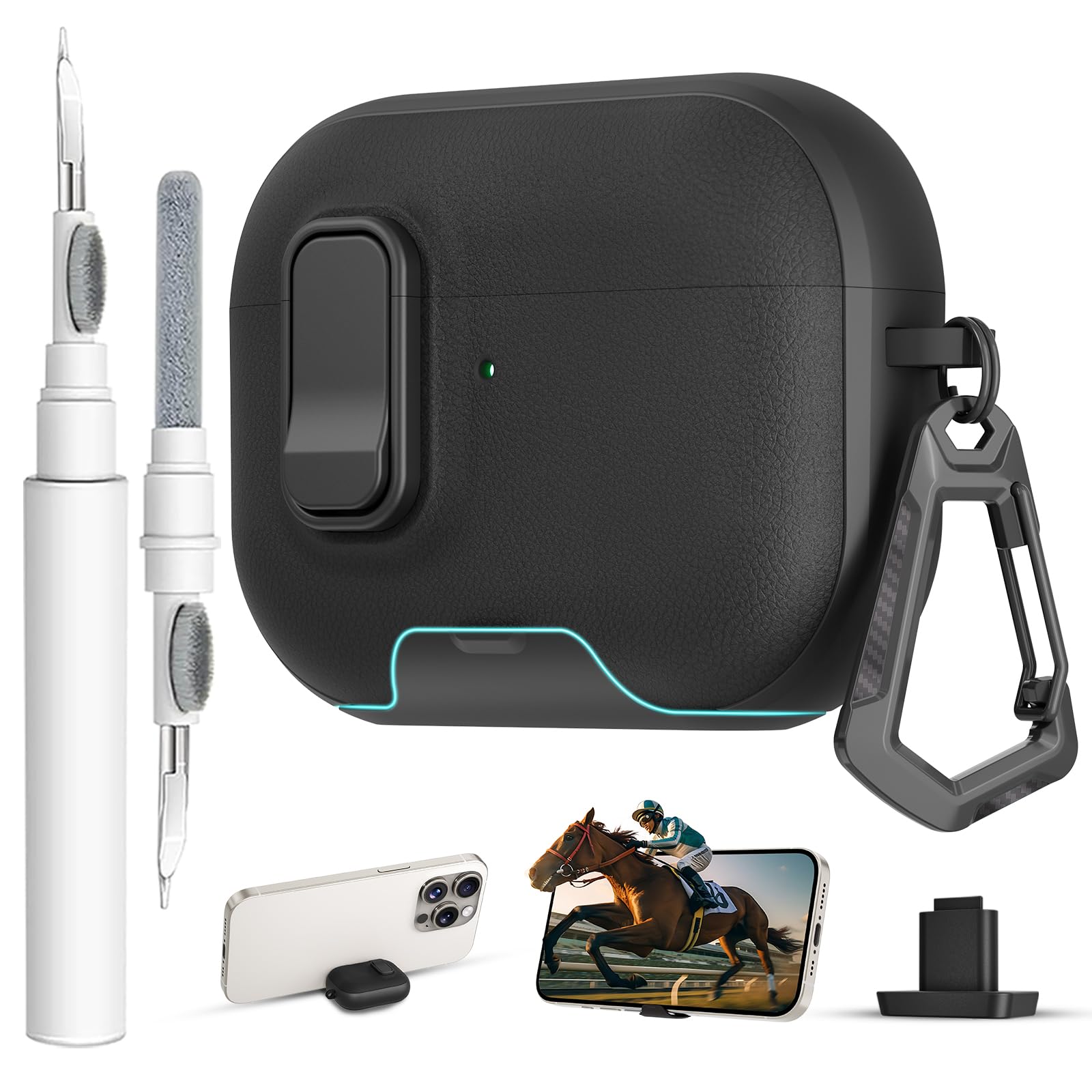 Amazon.com: for AirPods Pro 3 Case with Lock,TPU Leather Texture