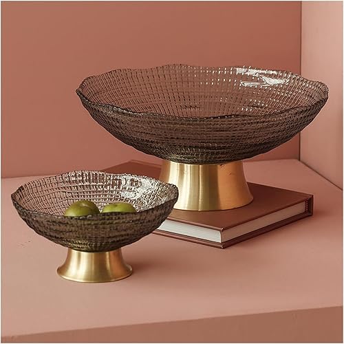 Miniatura 5 de Frutero para encimera de cocina, cesta de frutas, platos de exhibición de caramelos, cuenco de fruta de frutas ligero de vidrio de viento de lujo