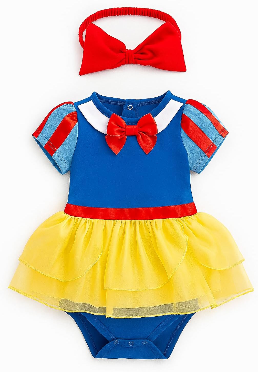 stylesilove Baby Girls Princess Romper Dress with Matching Headband, Infant Clothing Set